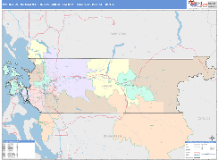 Mount Vernon-Anacortes Metro Area Digital Map Color Cast Style